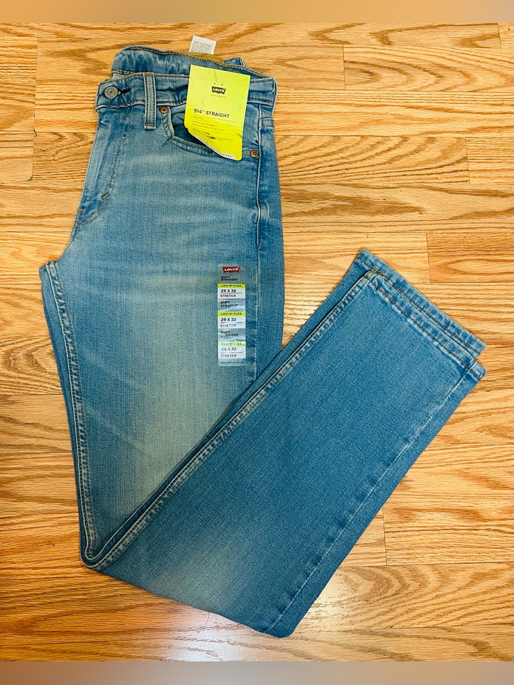 Levi's 514 Jeans Mens 29x32 Straight Stretch Flex Light Wash Denim Brand New NWT